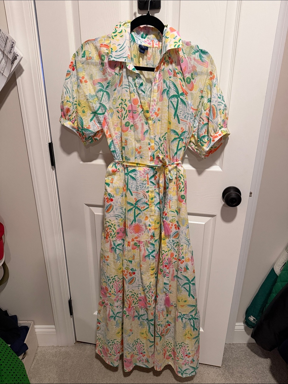 Roller Rabbit for Target Button-Front Maxi Dress in Pastel Yellow